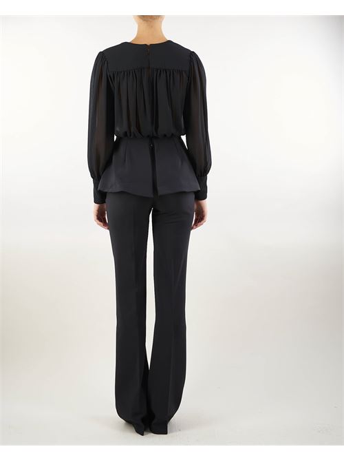 Crepe jumpsuit with georgette blouse and peplum Elisabetta Franchi ELISABETTA FRANCHI | Suit | TU00847E2110